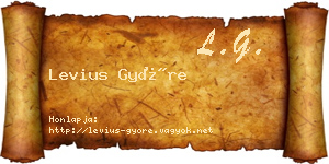 Levius Györe névjegykártya